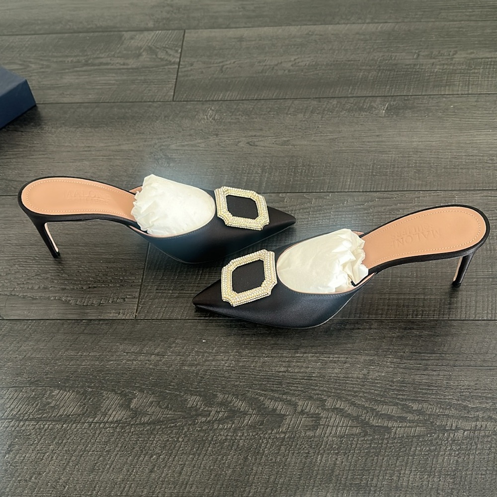 Malone Souliers Mona 70 Satin Mules BRAND NEW/NEVER WORN - Picture 7 of 14